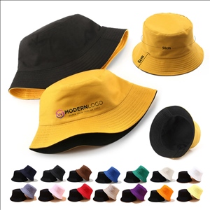 Reversible Two-Tone Cotton Adjustable Bucket Hat